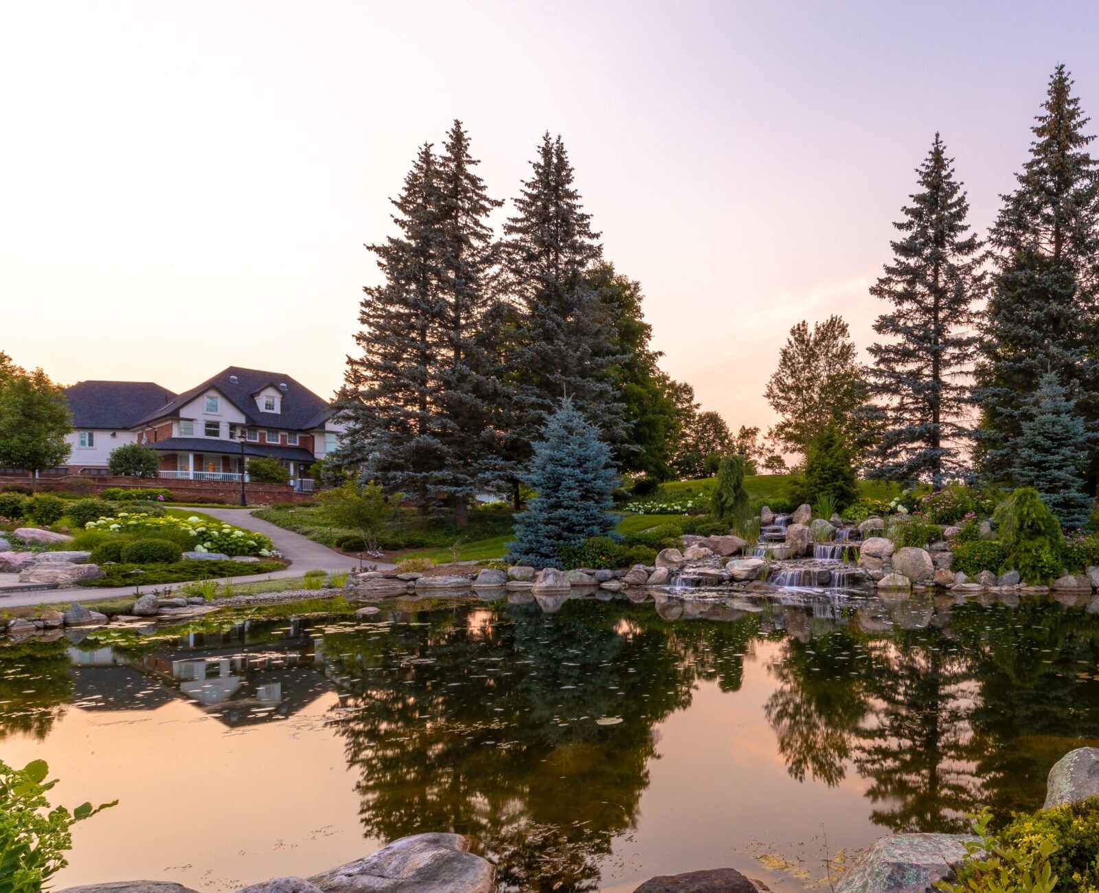 A beautiful water feature created by our pond builders in Ontario.